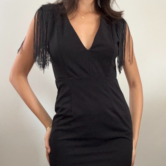 Black Ruffle Dress Small - Picture 3 of 4